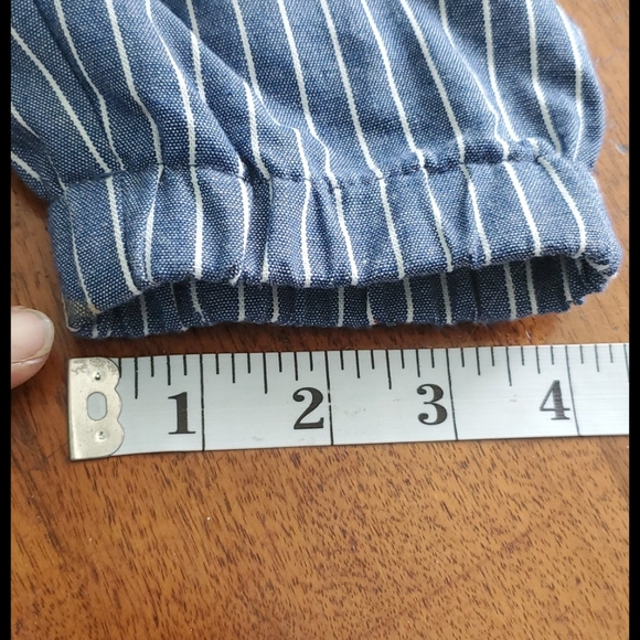 New York & Company Mixed Stripe Jumpsuit- Blue - Picture 16 of 16